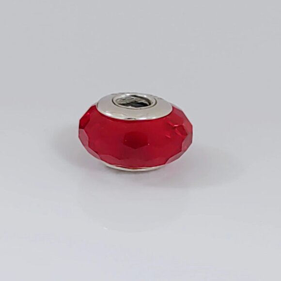 Pandora Jewelry - Pandora Red Fascinating Faceted Murano Glass Charm Bead with box